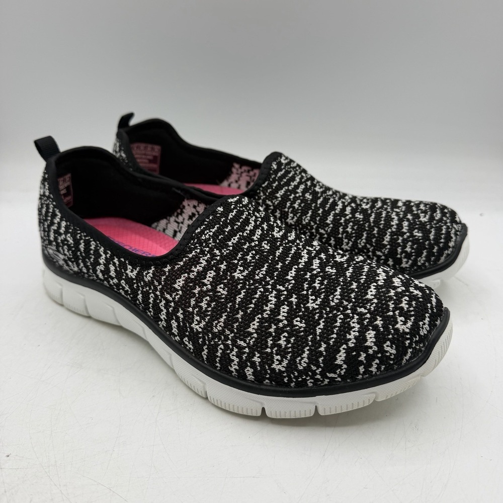Skechers Empire Sweet Scene Shoes Womens Sz 9 Black/White Slip On Loafers 12413